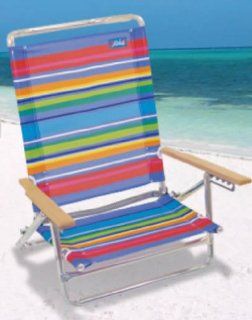 5 Position Lay Flat Beach Chair  Camping Chairs  Sports & Outdoors