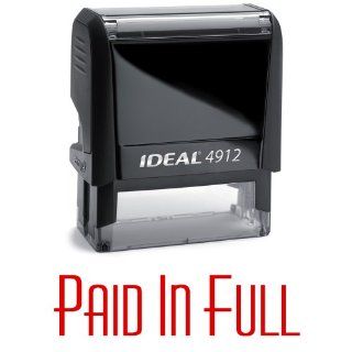 PAID IN FULL Red Office Stock Self Inking Rubber Stamp  Business Stamps 