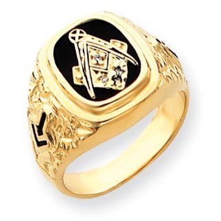 14k AA Diamond men's masonic ring Jewelry