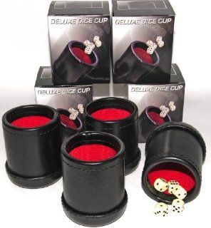 Dice Cups (Faux Leather) _Bundle of 4 Cups Toys & Games