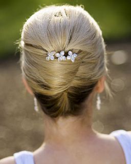 pearl flower hair pins by radiance boutique