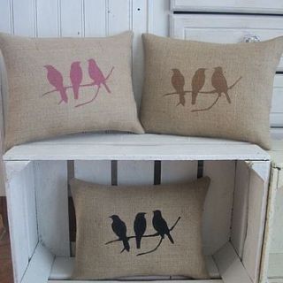 ' bird on branch ' cushion by rustic country crafts