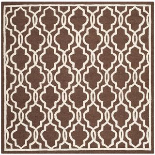 Safavieh Handmade Oriental Patterned Cambridge Morocan Dark Brown Wool Rug (6 Square)