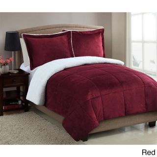Victoria Classics Micro Mink Sherpa 3 piece Comforter Set Red Size Twin