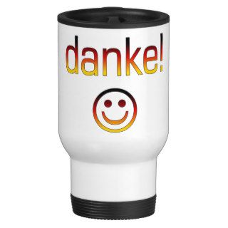 German Gifts  Thank You / Danke + Smiley Face Mug