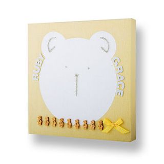 personalised yellow bear canvas by ella & joe