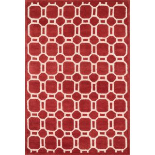 Alexander Home Hand tufted Logan Red Wool Rug (710 X 110) Ivory Size 8 x 10
