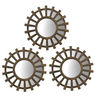 Elements Bronze Sunburst Mirror (set Of 3)