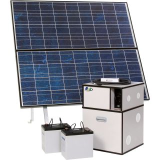 BPS 1250 Watt Backup Power System — 2 AGM Batteries, 400 Watt Solar Power (2 x Panels), Model# BPS-1250-S  Complete Solar Packages