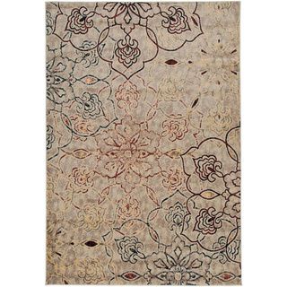 Gibraltar Floral Ivory Transitional style Area Rug (92 X 126)