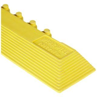 Wearwell Nitrile Rubber 572 24/Seven Anti Fatigue Heavy Duty Edging, Male, for Wet Areas, 3" Width x 39" Length x 5/8" Thickness, Yellow Floor Matting