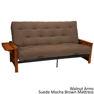 Epicfurnishings Bellevue With Retractable Tables Transitional style Queen size Futon Sofa Sleeper Bed Brown Size Queen