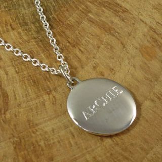 personalised men's silver pebble necklace by hersey silversmiths