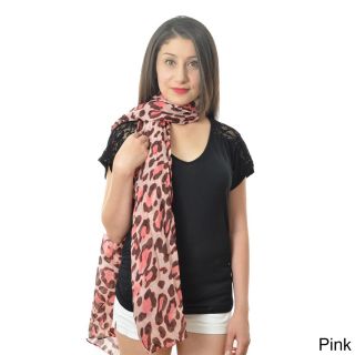 Womens Leopard Crinkled Scarf