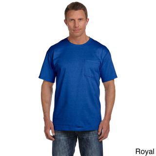 Fruit Of The Loom Fruit Of The Loom Mens Heavyweight Cotton Chest Pocket T shirt Blue Size XXL