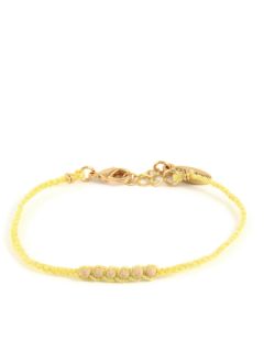 Yellow Metallic Thread Braided Bracelet by Ettika Jewelry