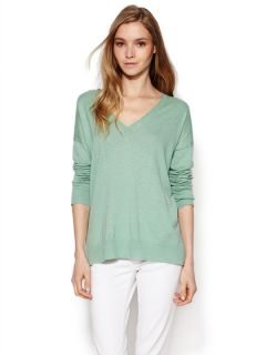 High Low V Neck Sweater by White + Warren