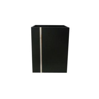 Style Selections Tegan Black with Chrome Line Metal Insert MDF with Metal Insert Wastebasket