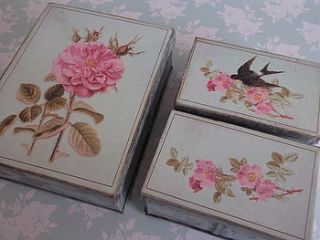 set of three vintage style tins by simply chic gift boutique