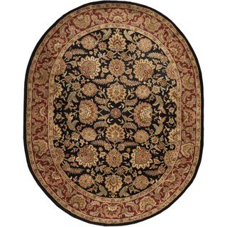 Safavieh Hand made Classic Navy/ Red Wool Rug (76 X 96 Oval)