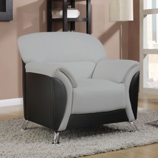 Light Grey And Black Two tone Pvc Modern Chair