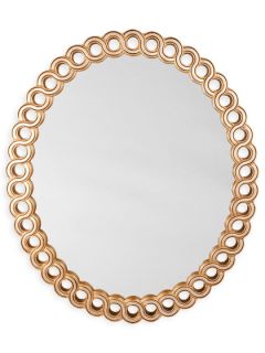 Gold and Silver Leaf Oval Mirror by MIRROR IMAGE HOME