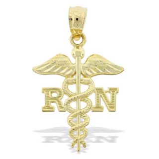 Diamond Cut Registered Nurse RN Necklace Charm in 10K Gold   Zales