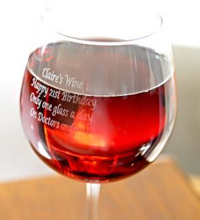 personalised giant wine glass by the letteroom