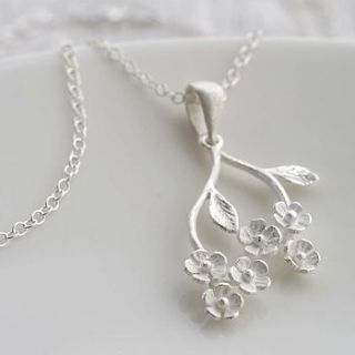 silver forget me not pendant by martha jackson