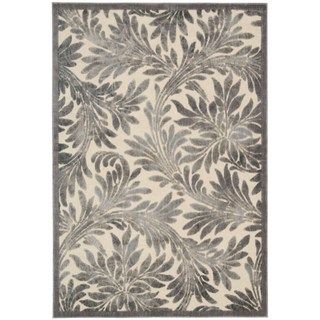 Graphic Illusions Abstract Ivory/ Silver Area Rug (36 X 56)