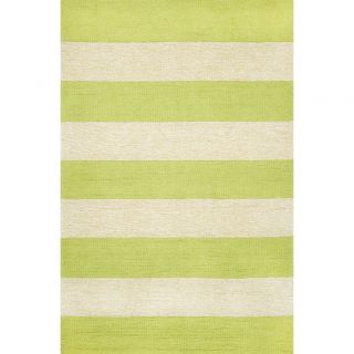 Bold Stripe Lime Green/ Cream Outdoor Rug (36 X 56)
