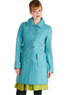Tulle Clothing Why 'Ello There Coat in Sky  Mod Retro Vintage Coats
