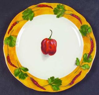 Gien Poivre Et Sel Yellow Salad/Dessert Plate, Fine China Dinnerware   Vegetable