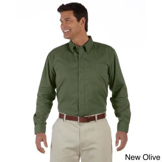 Devon and Jones Mens Titan Long sleeve Twill Button down Shirt Green Size XXL