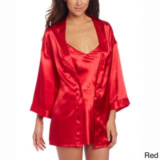 Dreamgirl Dreamgirl Shalimar Charmeuse Robe Set Red Size L (12  14)