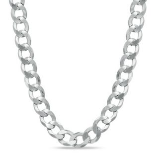 Sterling Silver 7.0mm Curb Chain Necklace   22