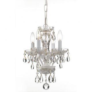 Transitional 4 light Warm White Crystal Chandelier