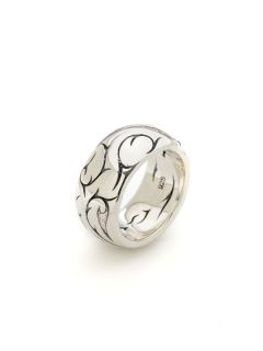 Silver Cypress Engraved Band Ring by Scott Kay