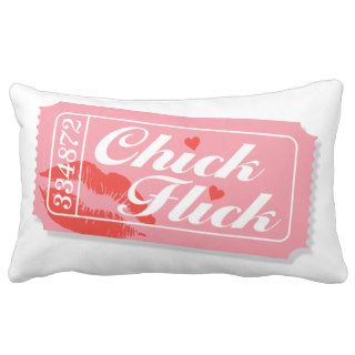 Chick Flick Movie Ticket Pillow — Lumbar
