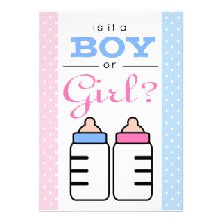 Baby Bottles Gender Reveal Party Invitation