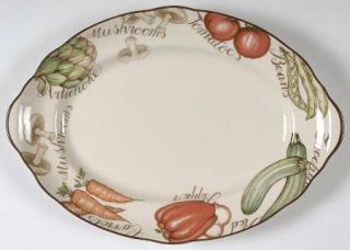 Franciscan Vegetable Medley 14 Oval Serving Platter, Fine China Dinnerware   Ve