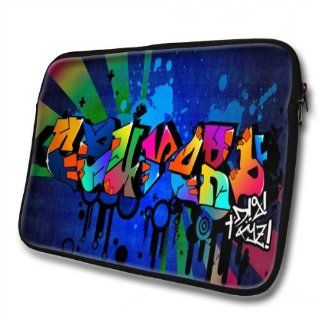 "Graffiti Names" designed for Cauvery, Designer 14''   39x31cm, Black Waterproof Neoprene Zipped Laptop Sleeve / Case / Pouch. Cell Phones & Accessories
