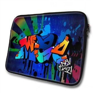 "Graffiti Names" designed for Mae, Designer 14''   39x31cm, Black Waterproof Neoprene Zipped Laptop Sleeve / Case / Pouch. Cell Phones & Accessories