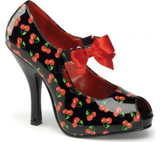 Pin Up Cutiepie 07   Black/Red Cherry Patent Leather