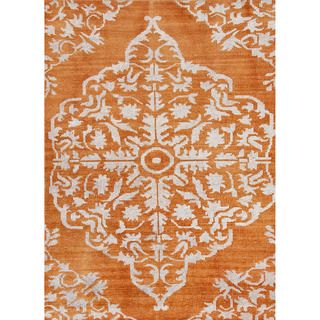 Hand knotted Transitional Tone On Tone Red/ Orange Rug (8 X 11)