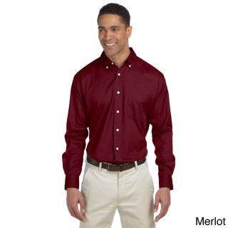 Chestnut Hill Mens Long sleeve Twill Button up Shirt Red Size XXL