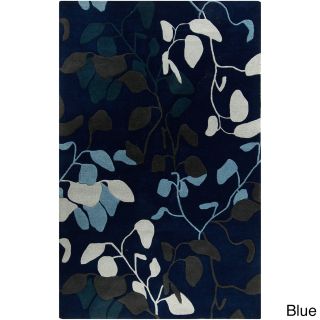 Surya Hand tufted Malene B Destinations Floral Wool Rug (8 X 11) Blue Size 8 x 11