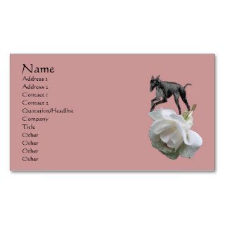 Greyhound White Rose Animal Dog Business Card