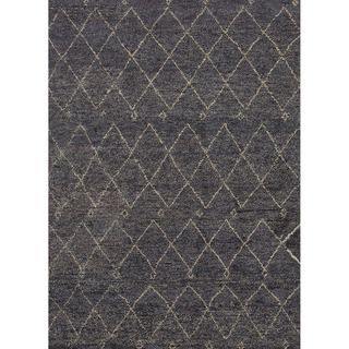 Hand knotted Contemporary Moroccan Pattern Blue Rug (5 X 8)