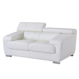 White Functional Headrest Loveseat